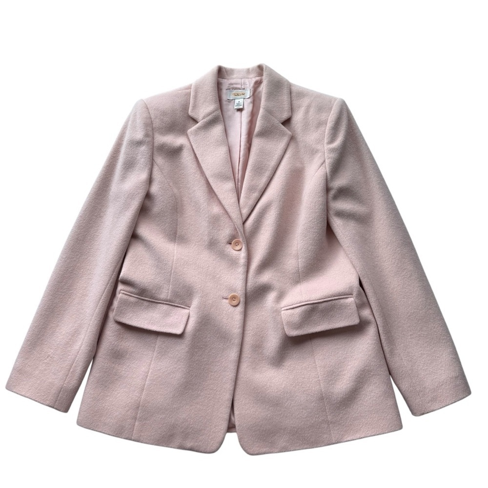 Talbots Blazer Jacket Angora Rabbit Hair Wool Light Baby Pink Size 8 NWOT Office - Picture 8 of 10